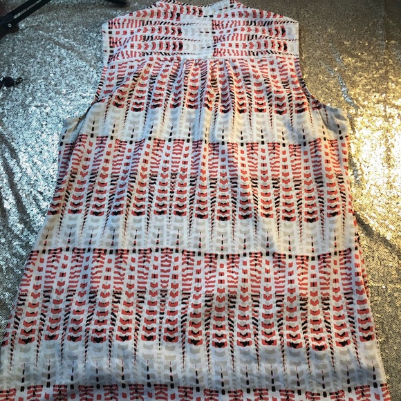 Alfani Coral & White Crossover Sleeveless Top - Picture 8 of 8